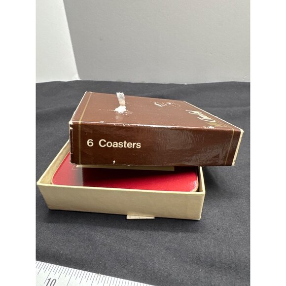 Set Of 5 Clover Leaf Fox Hunting Square Cork Base Coasters Vintage Style - Picture 3 of 11